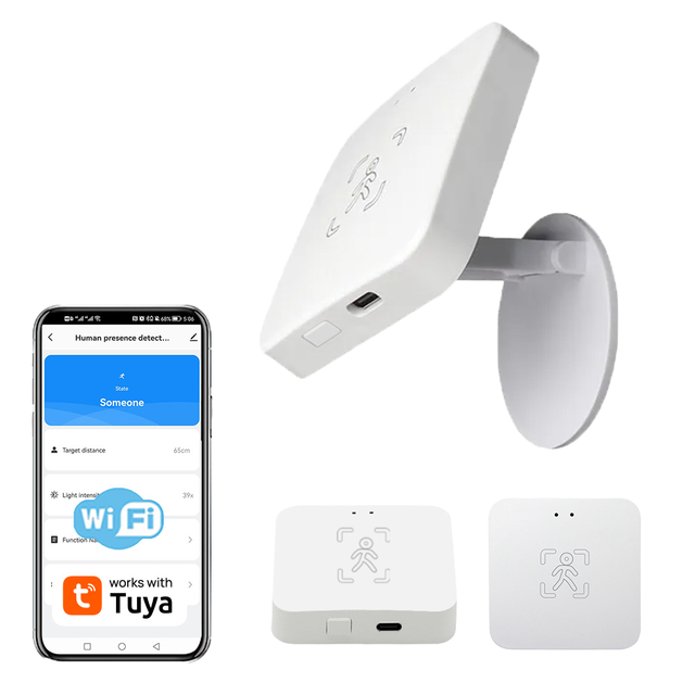 Tuya Zigbee 3.0 MmWave Radar Presence Sensor Human Static Micro-Motion Detection Smart Home Automation Gateway Required