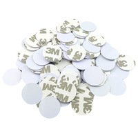 Mini étiquette RFID NFC pièce de monnaie en PVC blanc 213 215 cartes de jeu fréquence 125kHz puce 1k modèle ISO pour les applications hôtelières code QR papier PET