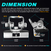 Support de montage universel pour phare LED de voiture, angle réglable à 180 degrés, vis de taille M10, pour barre avant de voiture