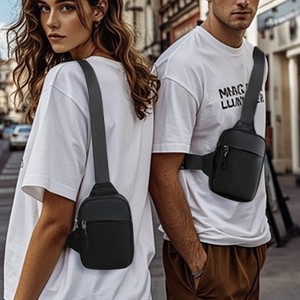 Borsa a tracolla Mini <span class=keywords><strong>marsupio</strong></span> a doppia tasca impermeabile <span class=keywords><strong>marsupio</strong></span> uomo e donna da viaggio all'aperto sport da corsa borsa per auricolari - Product Image 2