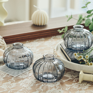 <span class=keywords><strong>Mini</strong></span> vase en verre transparent de couleur nordique, petit récipient à fleurs créatif et simple pour arrangement floral de table - Product Image 4