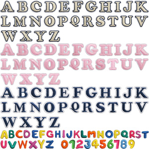 Mini Bảng chữ cái tiếng anh thêu các bản vá lỗi kích thước nhỏ số các bản vá lỗi cho quần áo túi trang trí thêu Bảng chữ cái - Product Image 1