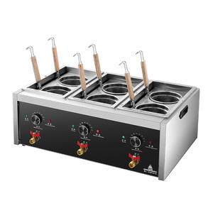 Tek parça paslanmaz çelik elektrikli altı kafalı masa mutfak veya gıda dükkanı kullanımı için erişte ocağı fabrika fiyatı - Product Image 1