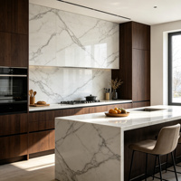 Dalle italienne polie en pierre frittée de marbre blanc de Carrare 6 mm, 1200x2700 mm