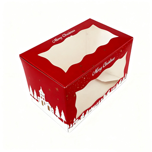 Biểu Tượng Tùy Chỉnh Màu Đỏ Giáng Sinh Lễ Hội Đảng Kẹo Bánh Bánh Hộp Với Cửa Sổ Trang Trí Hộp Quà Tặng Giấy Đóng Gói Hình Chữ Nhật Hộp - Product Image 5