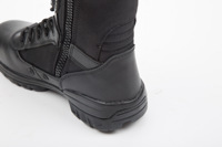 Bottes tactiques pour hommes en noir, imperméables, à lacets, antidérapantes, avec embout en acier, pour usage extérieur, été et hiver, semelle en caoutchouc, doublure en mesh