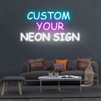 Livraison directe en stock, ailes d'ange personnalisées, lettres lumineuses en acrylique 3D, enseigne au néon LED ouverte, logo Happy Birthday, enseigne au néon personnalisée