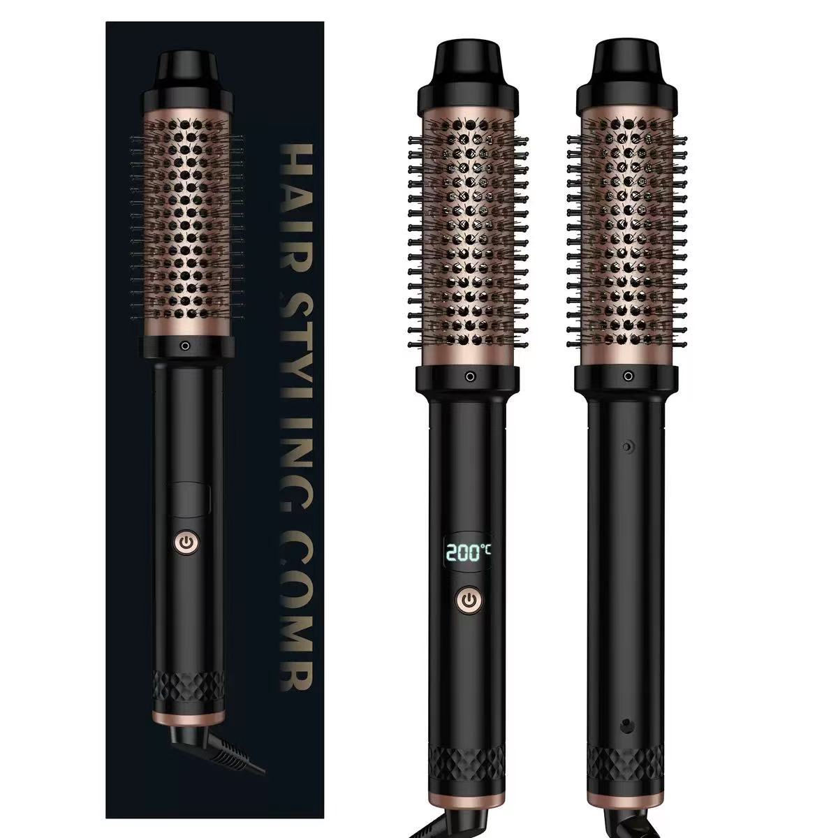 Updated Lcd Display Thermal Brush for Blowout Look Electric Ptc Heater Curling Iron Brush Makes Hair Smoother Get Natural Curls