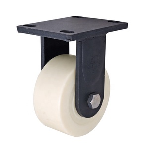 Roue pivotante en nylon extra résistante de <span class=keywords><strong>4</strong></span> pouces, capacité de 900 kg, roue fixe en nylon, épaisseur de 10 mm pour chariot industriel - Product Image 1