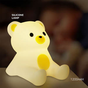 Lámpara Nocturna de Silicona con Forma de Oso TAIKOO, Lámpara Táctil Recargable con Luz Cálida, Lámpara de <span class=keywords><strong>Noche</strong></span> de Silicona para Mesa de <span class=keywords><strong>Noche</strong></span> - Product Image 4