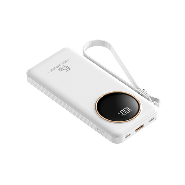 Power Bank 10000mah 45W PD Fast Charging 4 Cables LED Display Single USB Type-C Li-Polymer Battery Portable Universal Laptop Use