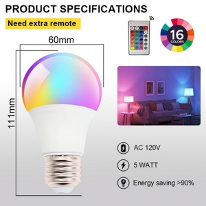 Bombilla Inteligente WiFi Tuya de 9W E26 RGB, Lámpara LED de Colores con Alexa y Home para Decoración e Iluminación Interior - Product Image 3