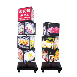 Nhà Máy bán hàng trực tiếp Cubic hiển thị LED hộp đèn xoay Cube menu trình bày hình chữ nhật hình dạng - Product Image 1
