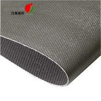 Tissu gris en fibre de verre E tissé en caoutchouc de silicone liquide enduit des deux côtés couvertures d'isolation thermique coupe personnalisée