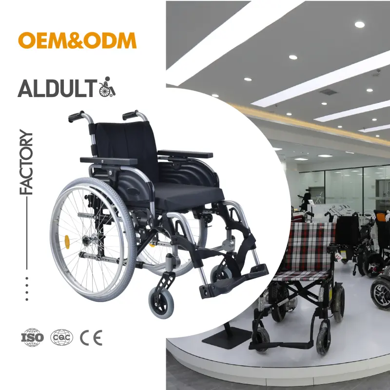 Sedia a rotelle manuale in alluminio personalizzata 2022 prezzo di fabbrica comoda sedia a rotelle pieghevole per disabili