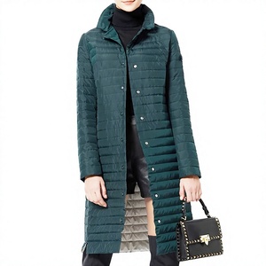 KIJQJW13 Women's Long <b>Quilted</b> Coat <b>Jacket</b> Breathable Cotton Striped Rivet Camouflage Pearl Fast Delivery Dyed Embroidery Diamond - Product Image 1