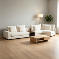 Ensemble de canapé-lit en cuir véritable de qualité supérieure, écologique, durable, design carré, rembourré en éponge, moderne, pour les espaces de vie et de chambre haut de gamme