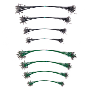 Alambre de pesca giratorio de metal con revestimiento de nailon y acero inoxidable con cierre a presión para pesca - Product Image 1