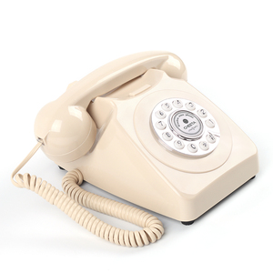 Telefono Vintage Senza Fili con Tasti a Pressione, Colore Beige, Collegabile al Cellulare, per Uso Domestico - Product Image 2