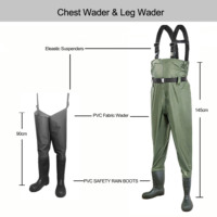 Cuissardes de pêche en tissu Oxford enduit de PVC, légères, pour la chasse, l'agriculture, le camping et les activités de plein air