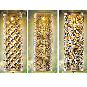 Solar Garden <b>Lights</b> Cylinder Shape <b>Led</b> <b>Light</b> Water Resistant Outdoor Decorative Lighting For Lawn And Patio - Product Image 5