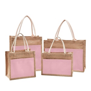 No Minimum Order Medium Sized Personalized Burlap <strong>Jute</strong> <strong>Tote</strong> <strong>Bag</strong> <strong>Custom</strong> Logo Printed Handled Shopping <strong>Bag</strong> for Gifts - Product Image 6
