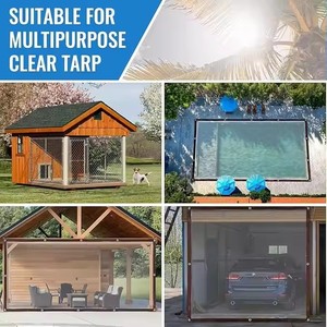 Pergola extérieure transparente avec rideau en bâche, film PE enduit transparent, imperméable, protection UV, coupe-vent, film pour fenêtre de maison, maintien de la chaleur - Product Image 6