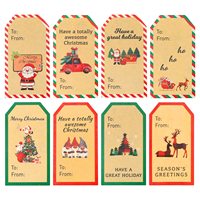 Autocollants d'étiquettes de Noël personnalisés en gros, impression BOPP, activation à l'eau, colle thermofusible, adhésif simple face
