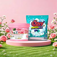Lessive en gel écologique jetable Covy pour un nettoyage en profondeur, avec adoucissant parfumé à la rose pour vêtements, vente en gros