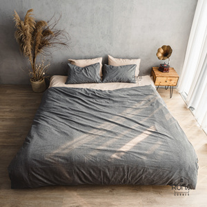 Breathable Cotton <b>Bedding</b> Pre-Washed Stone Gray <b>bedding</b> Set 4 PCS Pillow Cover Duvet Cover Bed Sheet For Hotel <b>Bedding</b> - Product Image 1