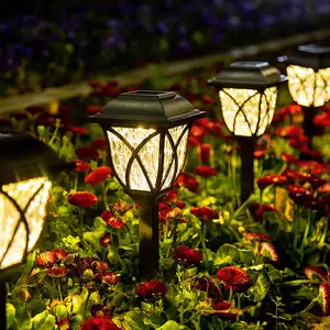 Jpungsun 태양 마당 잔디 장식 램프 통로 풍경 방수 RGB LED 태양 광 정원 조명 야외