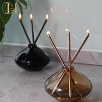 C&H Wholesale Bougie liquide éternelle sans fumée, écologique, en verre, sans fond, avec trois mèches métalliques, pour la décoration intérieure