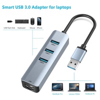 Hub USB Offre Spéciale 4-en-1 USB3.0 USB 3.0 à 3 ports USB 1000Mbps Gigabit RJ45 Ethernet Lan Carte réseau Hub Convertisseur Adaptateur