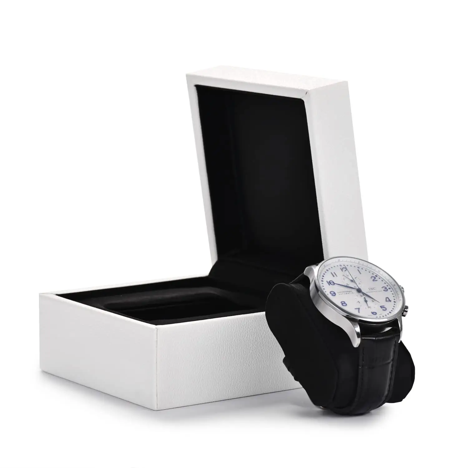 กล่องใส่นาฬิกาสำหรับผู้ชายและผู้หญิงบรรจุภัณฑ์กระดาษหรูหราพิมพ์โลโก้แบรนด์ตามสั่ง