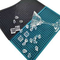 Tapete de Silicona para Barra, Diseño de Rejilla, Antideslizante, Ecológico, Reutilizable, Lavable, Certificado, Accesorios Negros para Barra de Bar