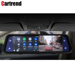 4G ADAS 9.66 "カーミラーCarPlayインターフェースAndroidauto DVRGPSナビゲーションダッシュカメラ1080PビデオレコーダーWiFi24時間記録