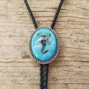 Collier en cuir <span class=keywords><strong>Banjo</strong></span> Frog en stock avec <span class=keywords><strong>micro</strong></span>-insertion de pierre naturelle turquoise, pendentif unisexe, accessoire décontracté pour chemise - Product Image 4