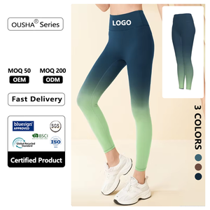 Leggings Yoga Modellanti a Vita Alta, Asciugatura Rapida, Elastici, Colore Sfumato, Ecologici, per <span class=keywords><strong>Sport</strong></span> e Fitness - Product Image 1