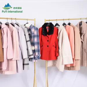 KINGAAA Winter Ladies Worsted Coat Fashion Jacket Korea Branded Second Hand Clothes Bale Used Clothing In Bales