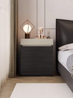 Table de chevet en bois massif, 2 tiroirs, design moderne et minimaliste, compartiment caché, design anti-basculement, lumière tactile, luxe pour chambre à coucher