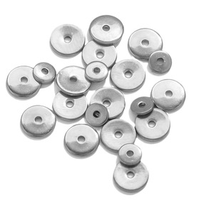Perles d'espacement plates et rondes en acier inoxydable plaqué or PVD, perles lâches pour la fabrication de bijoux, accessoires de création de bracelets DIY - Product Image 5