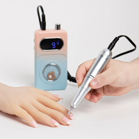 Kit de manucure professionnel rechargeable avec perceuse à ongles électrique portable 45000 tr/min et polisseuse à ongles avec jeu de forets