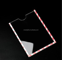 Porte-étiquette de prix en acrylique transparent personnalisé Porte-affiche en acrylique Porte-billets d'assurance avec ruban adhésif