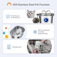 Boîte à eau en acier inoxydable, boîte de stockage d'eau pour le camping, filtration à circulation automatique, fontaine à eau ovale de 32 L pour chat et chien