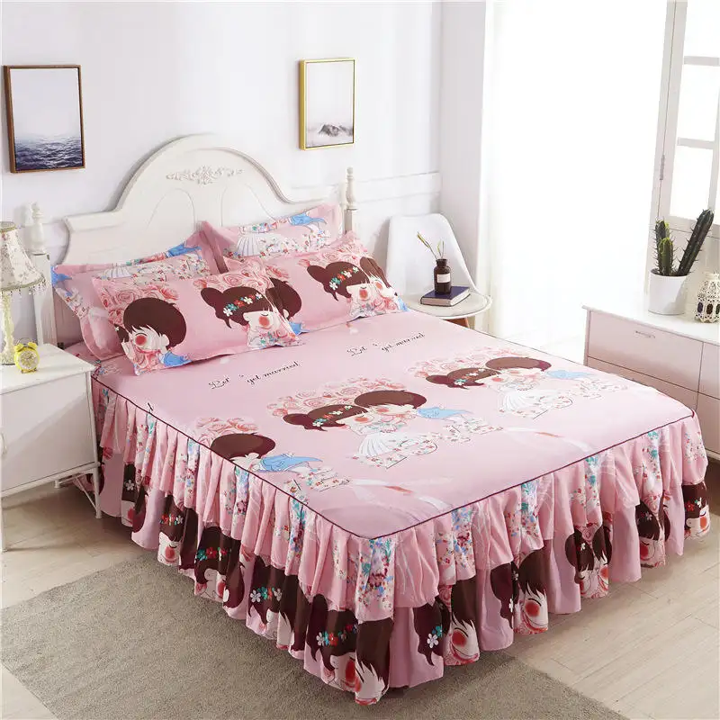 luxury ruffle queen size bed skirt and cushions fancy cotton fitted bed skirt with pillows