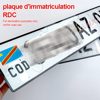 Plaque d'immatriculation en plastique DRC, plaque acrylique PMMA, verre Kinshasa, Afrique, épaisseur 3 mm, décorative, pour numéros de plaques du Congo