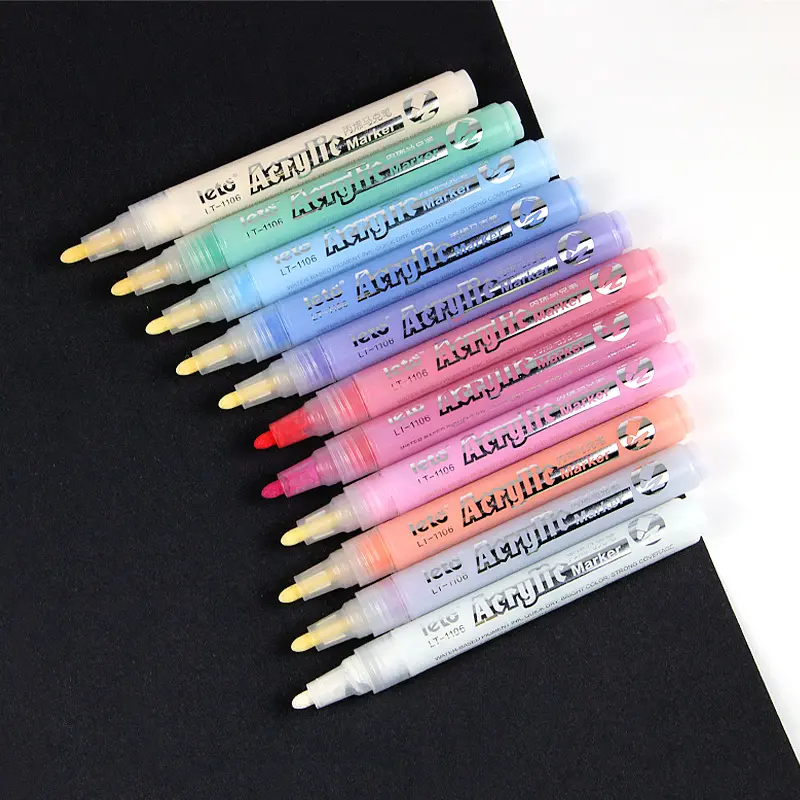 24 couleurs nouvelle mode non toxique poudre flash pointe fine paillettes stylo marqueur acrylique