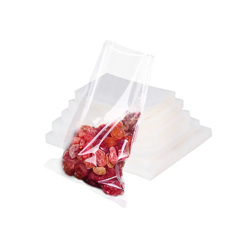 Custom transparent meat dry food 3 sides seal frozen nylon plastic packaging vacuum bags