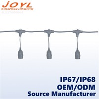 JOYL 20A Répartiteur en T 3 voies IP67 Cordon d'alimentation CA Prise E27 pour guirlandes lumineuses LED Appareils électroménagers Personnalisable Intérieur/Extérieur