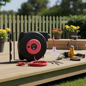 Enrouleur de câble rétractable Vevor 45 pieds 12AWG 3C SJTOW 15A pour usage extérieur et domestique - Product Image 2